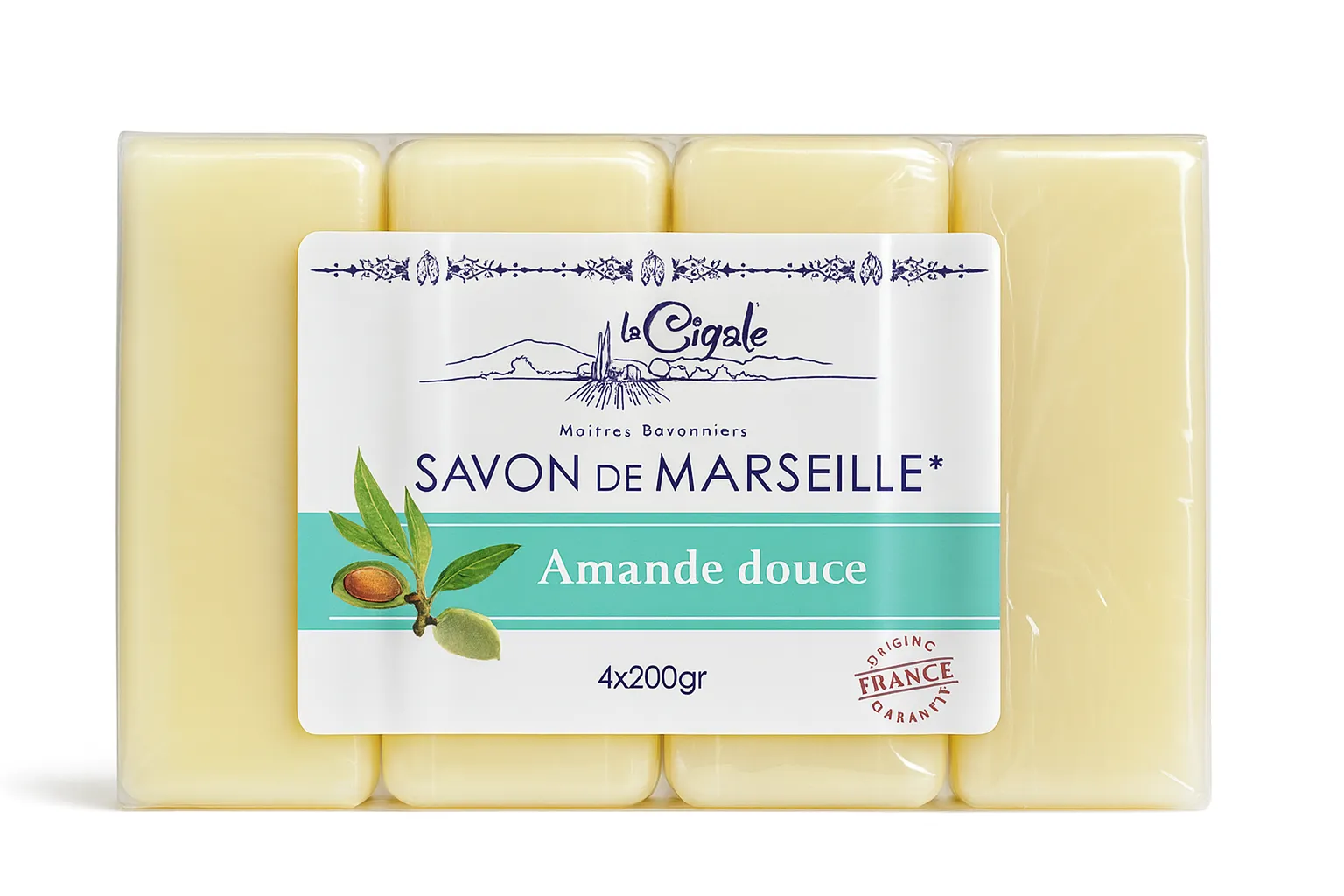 pack savon de marseille amande douce 4X200g